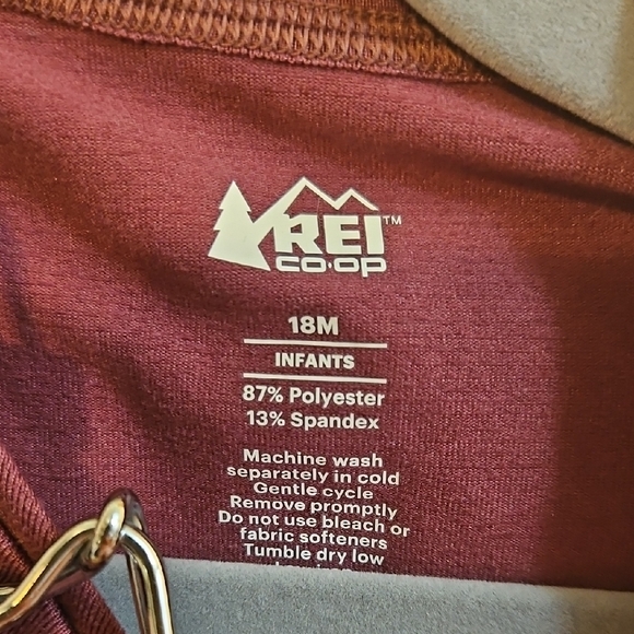 REI Kids Matching Base Layer - Maroon - Picture 2 of 9